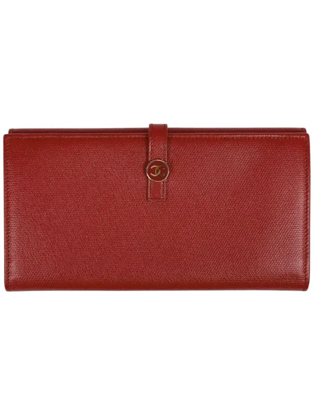 Chanel Wallet CC Logo Leather Red